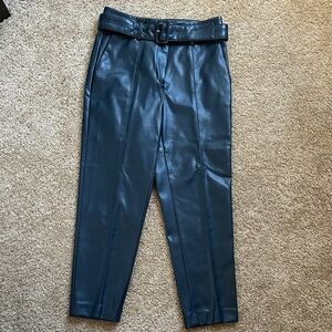 Ann Taylor Midnight Blue Cropped Pants with Belt